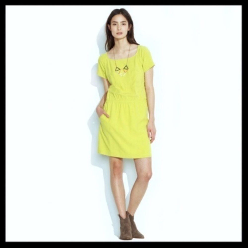 Madewell neon late afternoon blouson silk dress
